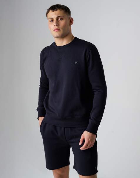 French Connection Cotton blend sweatshirt and shorts co ord set in navy - view 1