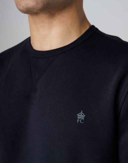 French Connection Cotton blend sweatshirt and shorts co ord set in navy, 3 of 4