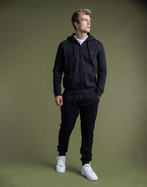 French Connection Cotton blend zip hoody in navy, 3 of 4