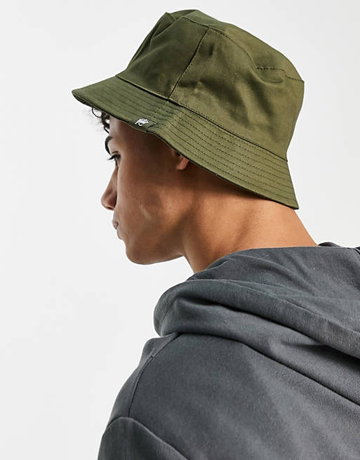 NEW French Connection Green or Tan Printed Canvas Bucket Hat Unisex One Size 