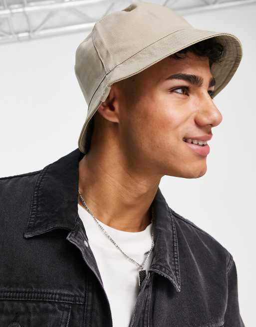 French Connection cotton bucket hat in stone | ASOS