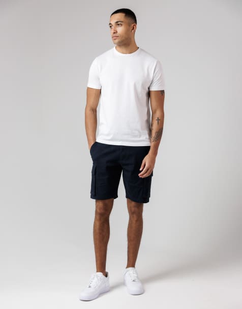 French Connection Cotton cargo shorts in navy - view 1