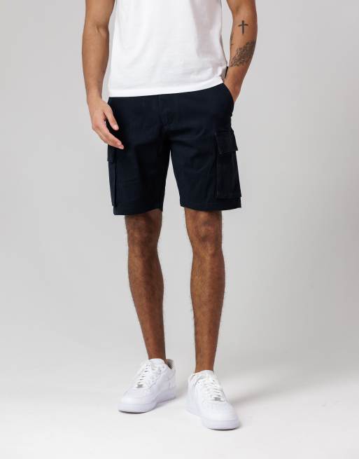 French Connection Cotton cargo shorts in navy, 3 of 3