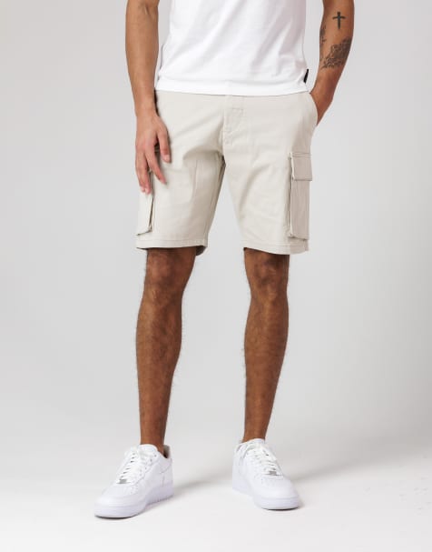 French Connection Cotton cargo shorts in stone - view 1