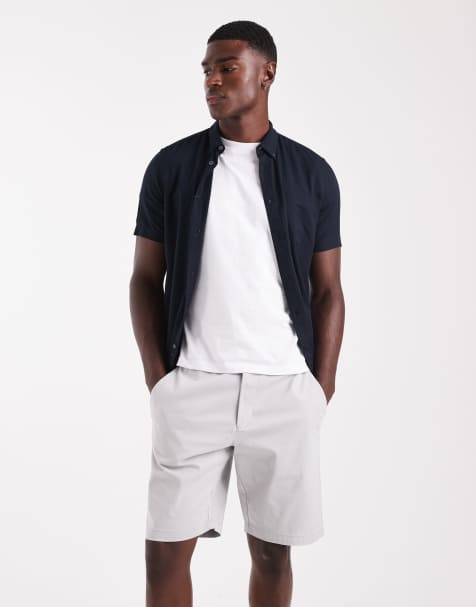 French Connection Cotton chino shorts in light grey - view 1