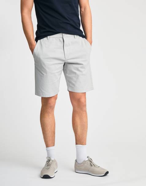 French Connection Cotton chino shorts in light grey - view 1