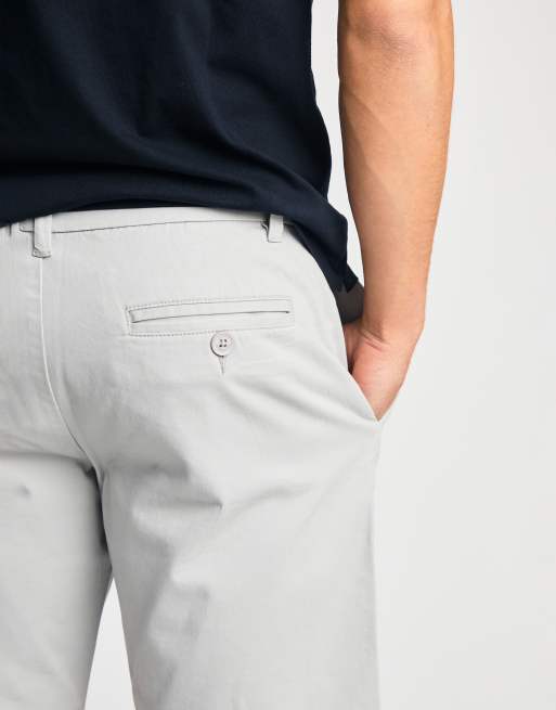 French Connection Cotton chino shorts in light grey, 4 of 4