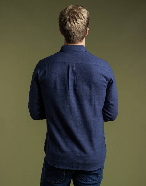 French Connection Cotton flannel long sleeve shirt in blue, 2 of 4