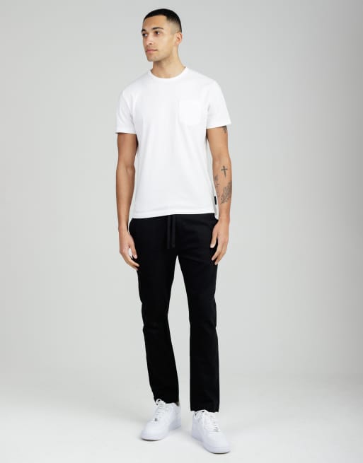 French Connection Cotton-linen blend drawstring cuffed trousers in black, 2 of 4