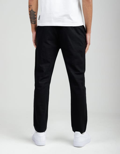 French Connection Cotton-linen blend drawstring cuffed trousers in black, 4 of 4