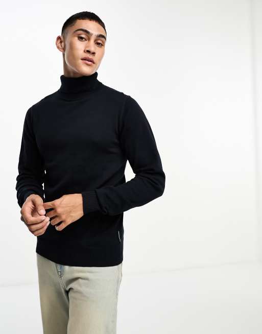 Cotton roll neck on sale mens