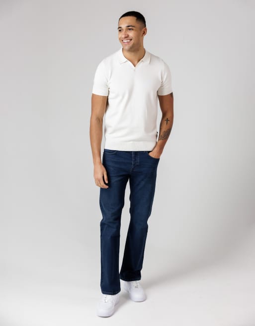French Connection Cotton short sleeve open collar polo shirt in ecru, 3 of 4