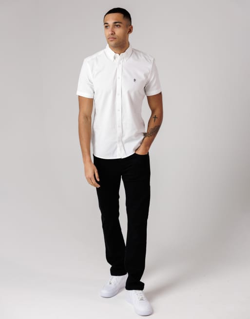 French Connection Cotton short sleeve oxford shirt in white, 2 of 4