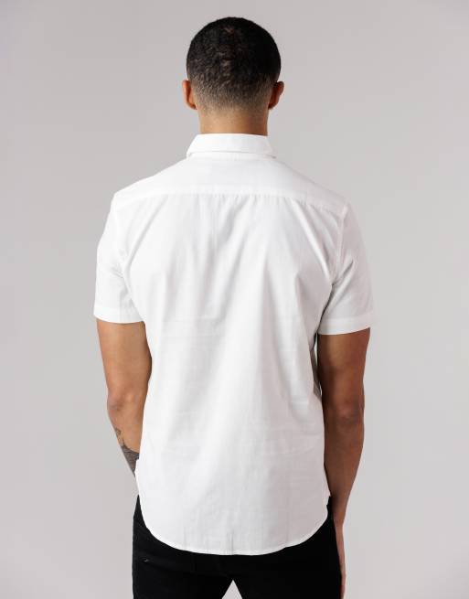 French Connection Cotton short sleeve oxford shirt in white, 4 of 4