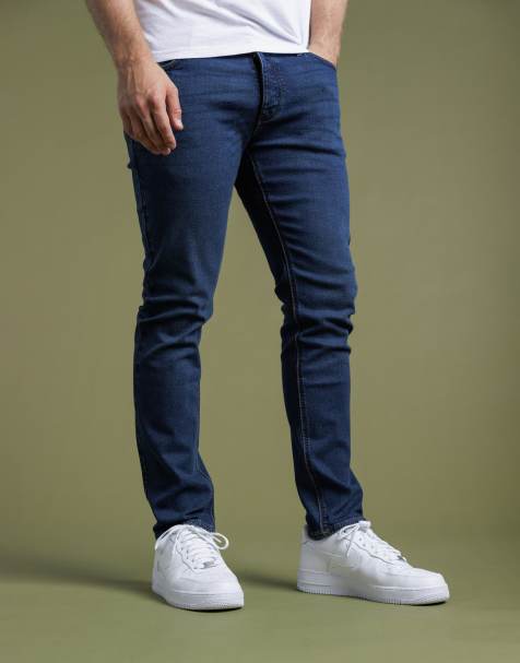 French Connection Cotton slim fit stretch denim jeans in dark blue - view 1
