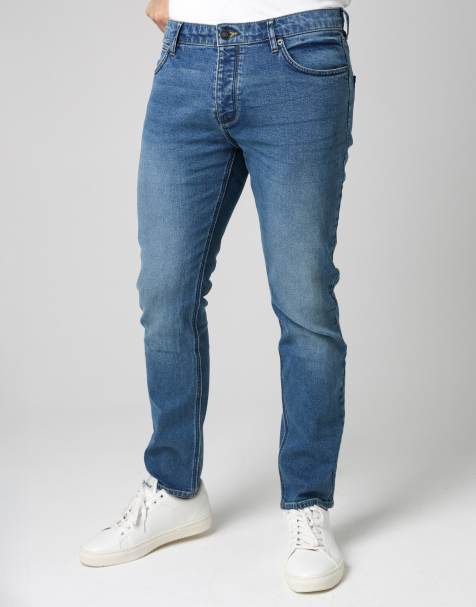 French Connection Cotton slim fit stretch jeans in light blue - view 1
