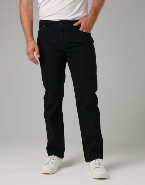 French Connection Cotton straight leg stetch denim jeans in black - view 1