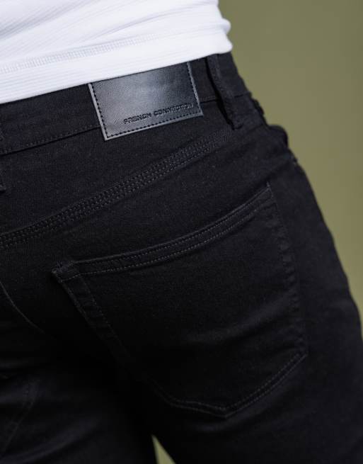 French Connection Cotton straight leg stretch denim jeans in black, 3 of 3