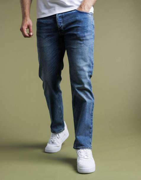 French Connection Cotton straight leg stretch denim jeans in blue - view 1