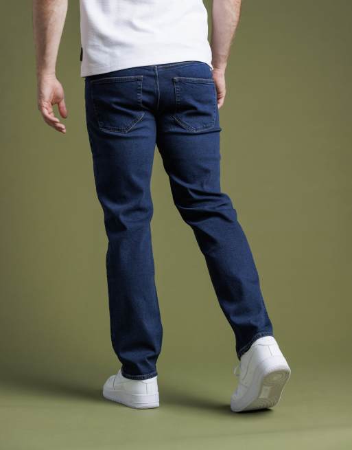 French Connection Cotton straight leg stretch denim jeans in dark blue, 2 of 3