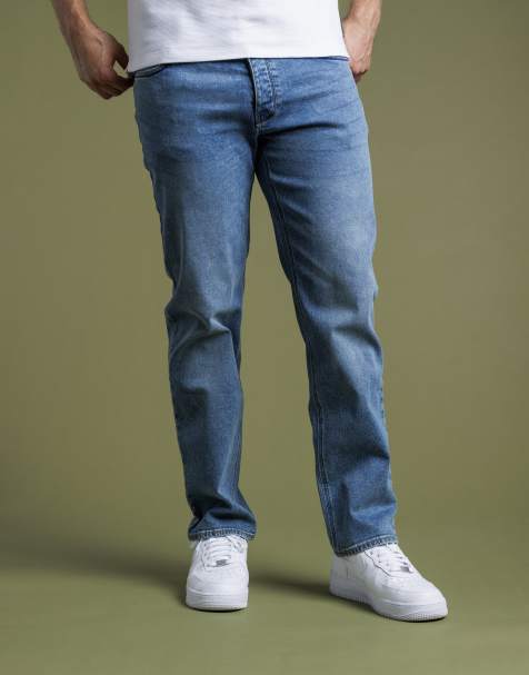 French Connection Cotton straight leg stretch denim jeans in light blue - view 1