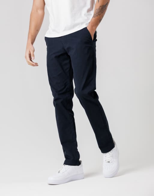 French Connection Cotton stretch five-pocket regular fit chino trousers in navy, 2 of 4
