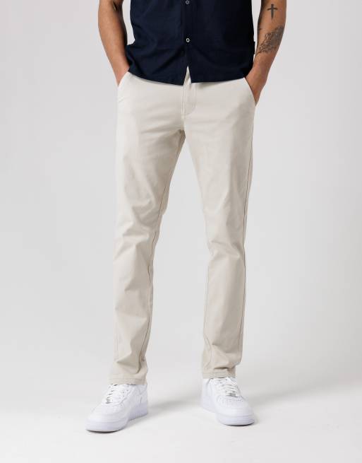 French Connection Cotton stretch five-pocket regular fit chino trousers in stone, 2 of 4