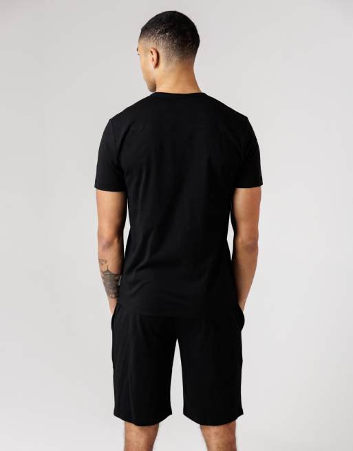 French Connection Cotton t-shirt and jersey shorts co ord set in black, 4 of 4