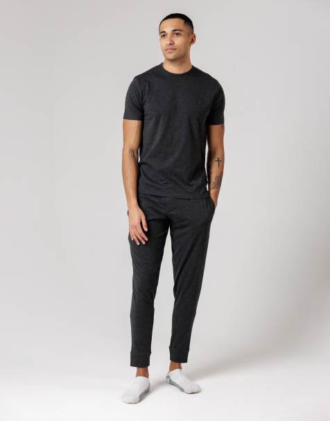 French Connection Cotton t-shirt and lightweight jogger co-ord set in charcoal - view 1