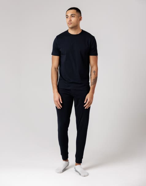 French Connection Cotton t-shirt and lightweight jogger co-ord set in navy - view 1