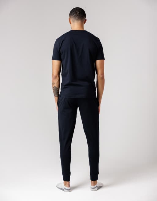 French Connection Cotton t-shirt and lightweight jogger co-ord set in navy, 2 of 4