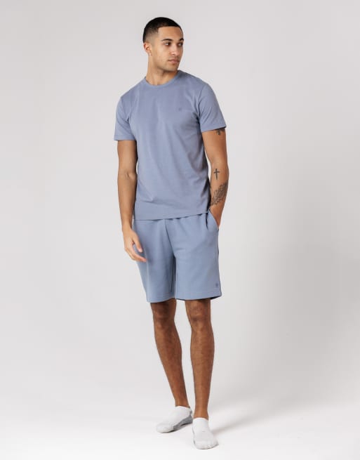 French Connection Cotton t-shirt and shorts co ord set in light blue, 4 of 4