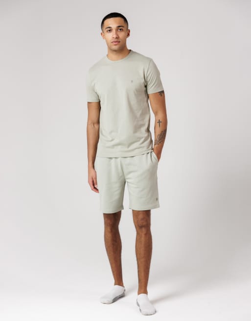 French Connection Cotton t-shirt and shorts co ord set in light green, 2 of 4