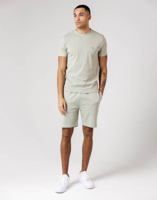 French Connection Cotton t-shirt and shorts co ord set in light green, 3 of 4