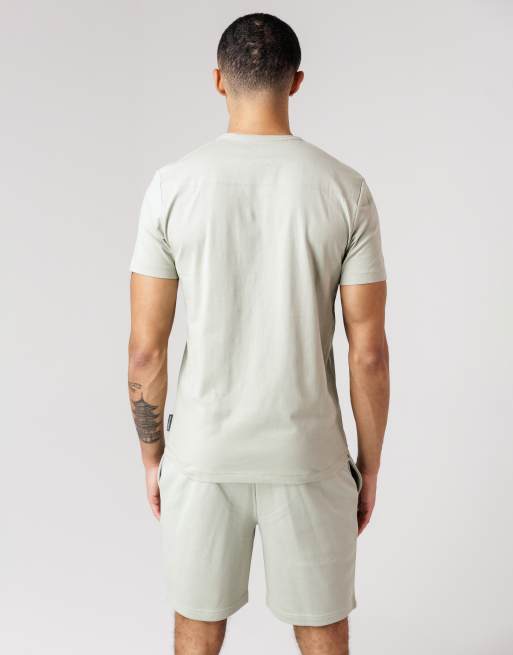 French Connection Cotton t-shirt and shorts co ord set in light green, 4 of 4