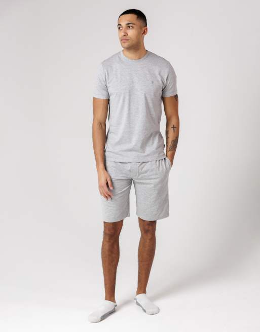 French Connection Cotton t-shirt and shorts co-ord set in light grey, 2 of 4
