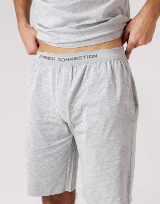 French Connection Cotton t-shirt and shorts co-ord set in light grey, 3 of 4