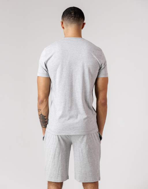 French Connection Cotton t-shirt and shorts co-ord set in light grey, 4 of 4
