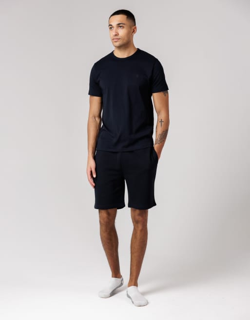 French Connection Cotton t-shirt and shorts co ord set in navy, 4 of 4