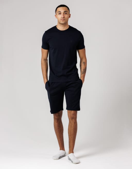 French Connection Cotton t-shirt and shorts co-ord set in navy, 3 of 4
