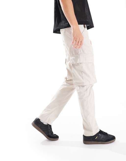 French Connection cotton twill cargo pants in stone