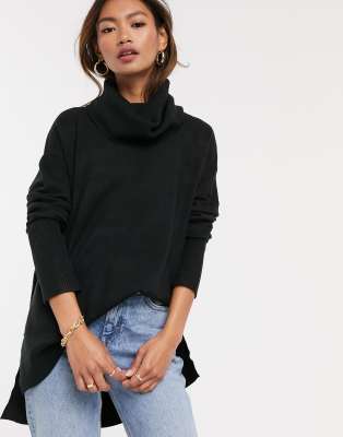 cowl neck jumper black