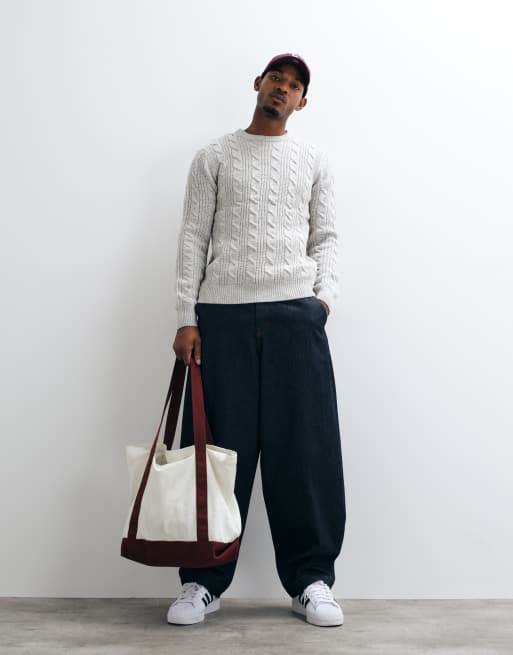 French Connection crew neck cable knit jumper in ecru, 2 of 5