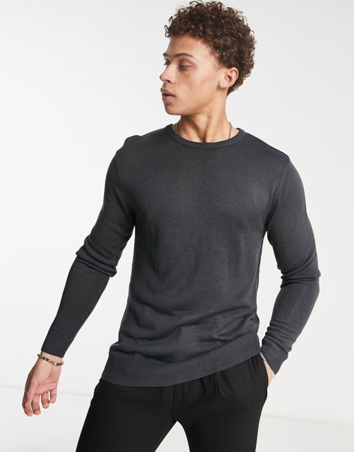 French Connection crew neck jumper in charcoal | ASOS