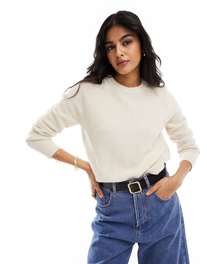 French Connection crew neck jumper in oatmeal-Neutral