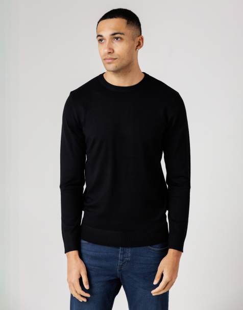 French Connection Crew neck long sleeve knitted jumper in black - view 1