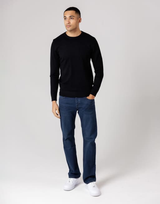 French Connection Crew neck long sleeve knitted jumper in black, 3 of 4