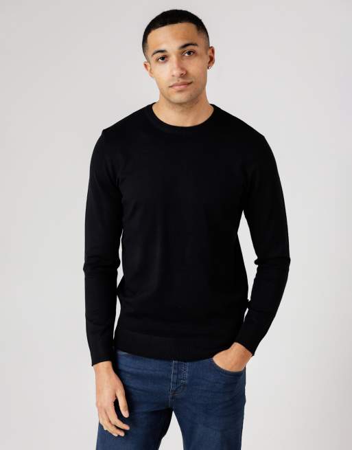 French Connection Crew neck long sleeve knitted jumper in black, 4 of 4