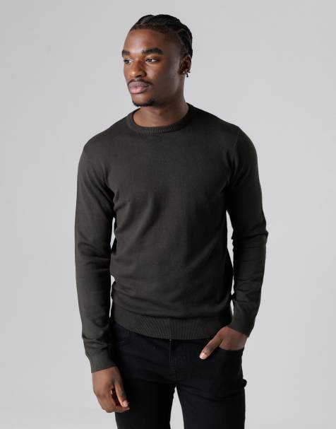 French Connection Crew neck long sleeve knitted jumper in dark green - view 1
