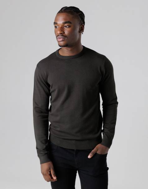French Connection Crew neck long sleeve knitted jumper in dark green - view 1